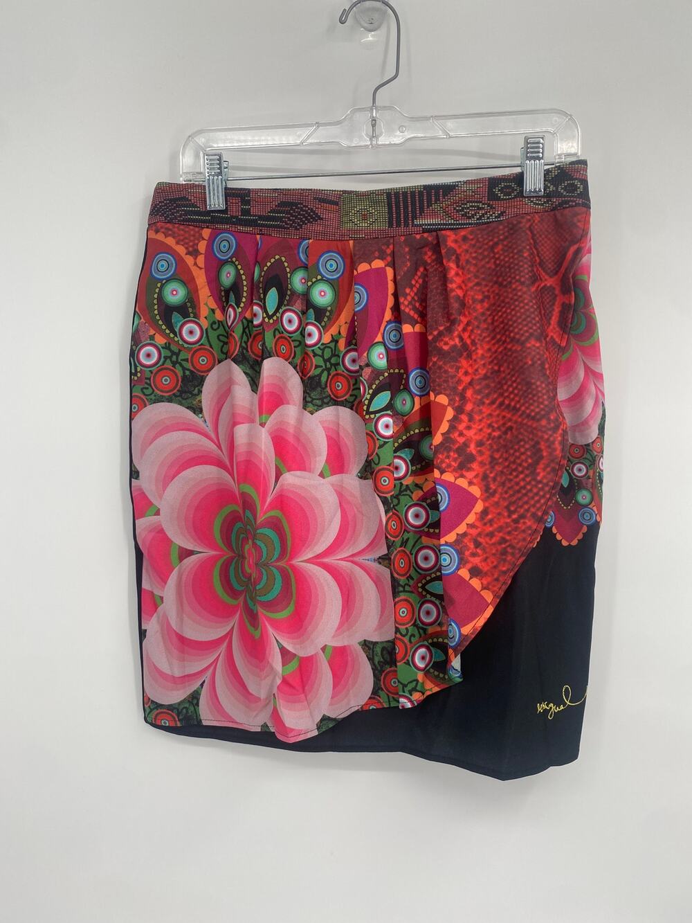 Desigual Yeila Tube Skirt With Pattern Overlayer Style 61F27D3 NEW size 38 US 4